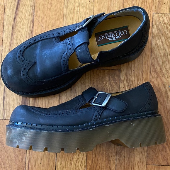 colorado Shoes - Colorado Chunky Leather Mary Jane Shoes